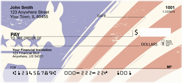 Democrat Donkey Flag Personal Checks
