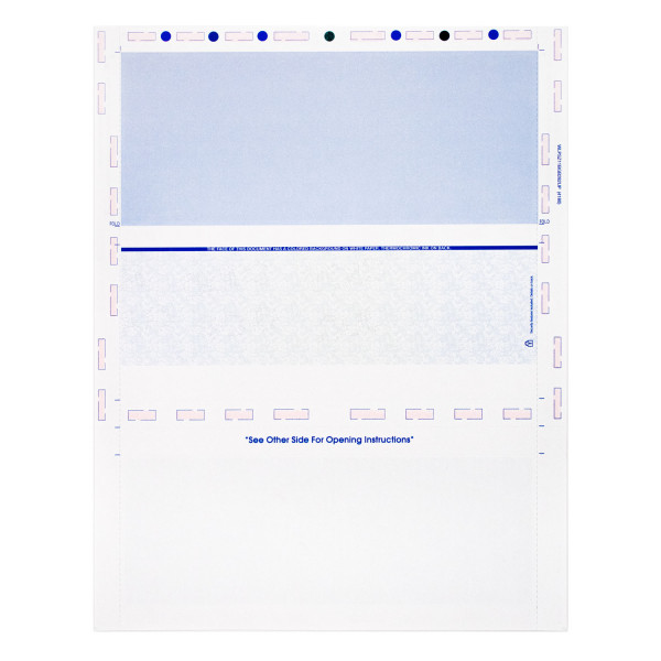 Blue Green Pressure Seal Middle Check, 8.5 X 11 Z-Fold