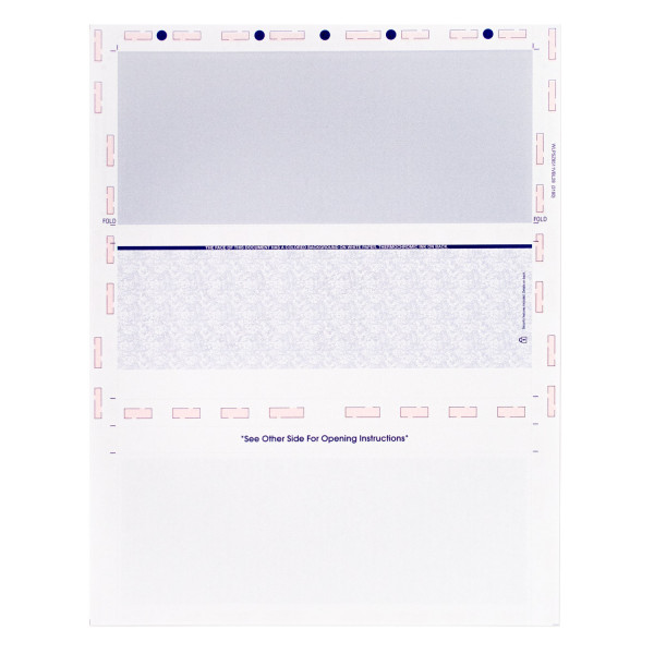 Blue Marble Pressure Seal Middle Check, 8.5 X 11 Z-Fold
