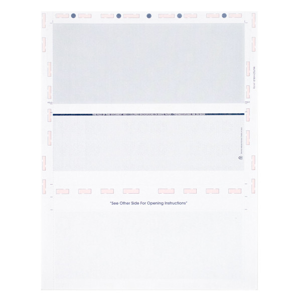 Blue Safety Pressure Seal Middle Check, 8.5 X 11 Z-Fold