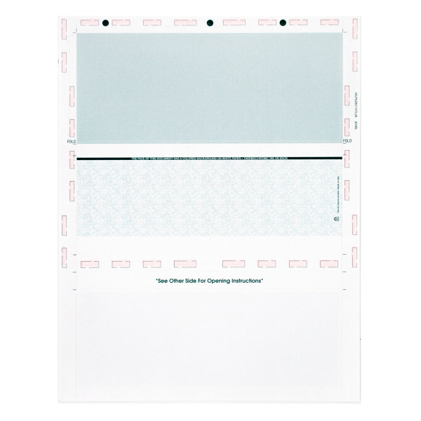 Teal Marble Pressure Seal Middle Check, 8.5 X 11 Z-Fold