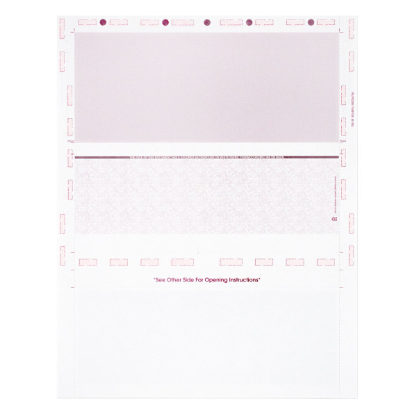 Burgundy Marble Pressure Seal Middle Check, 8.5 X 11 Z-Fold