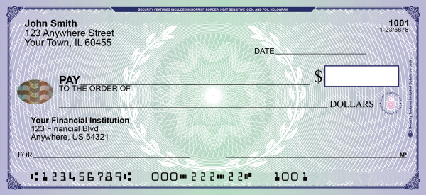 Blue Green Hologram Checks