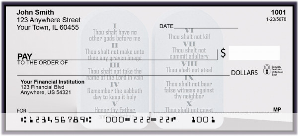 Ten Commandments Christian Checks
