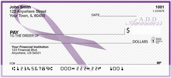 ADD Awareness Ribbon Personal Checks