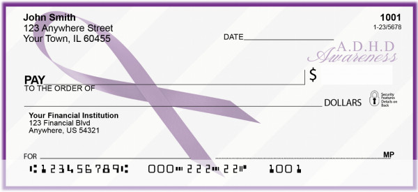 ADHD Awareness Ribbon Personal Checks