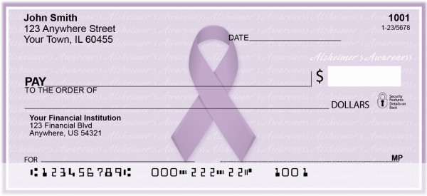 Alzheimer's Awareness Ribbon Personal Checks