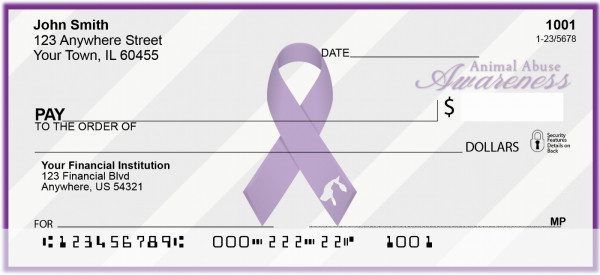Animal Abuse Awareness Ribbon Checks