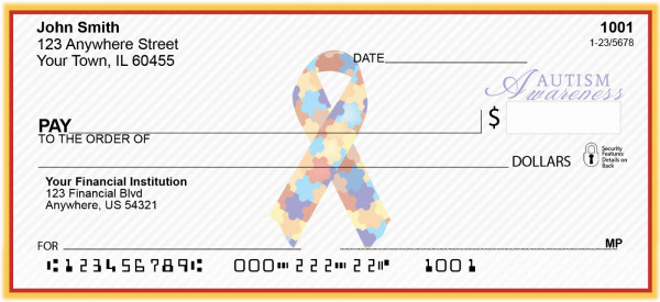 Autism Awareness Ribbon Personal Checks