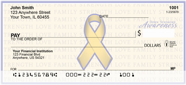 Down Syndrome Awareness Ribbon Personal Checks