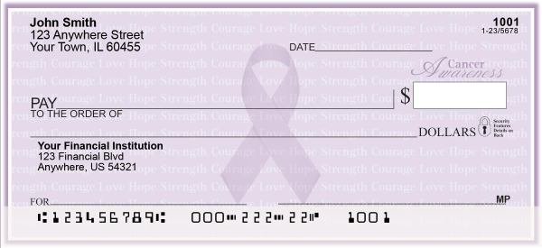 Cancer Awareness Ribbon Personal Checks