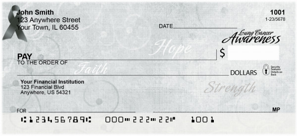 Lung Cancer Awareness Ribbon Personal Checks
