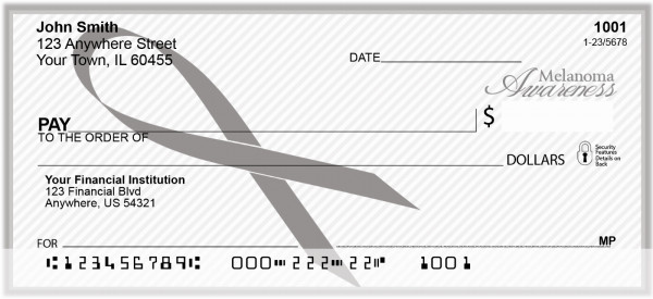 Melanoma Awareness Ribbon Personal Checks