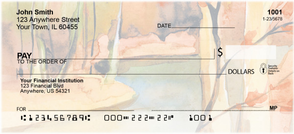 Watercolor - Fall Reflections Personal Checks