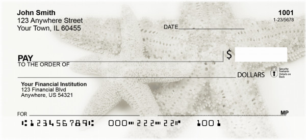 Shells In Taupes and Sage Personal Checks