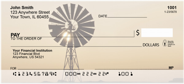 Windmills On Western Plains Personal Checks