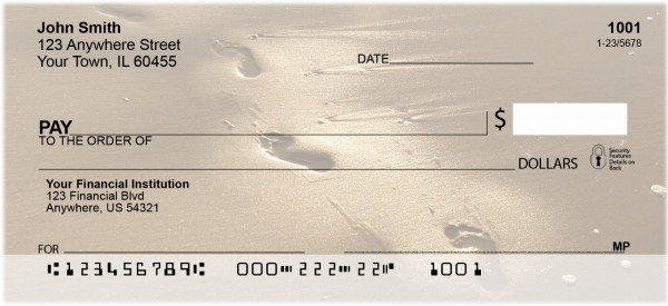 Footprints In The Sand Personal Checks