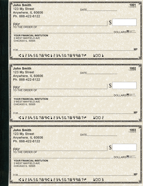 Tan Parchment Secretary Deskbook Checks