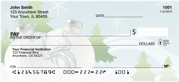 Golf Christmas Ornaments Personal Checks