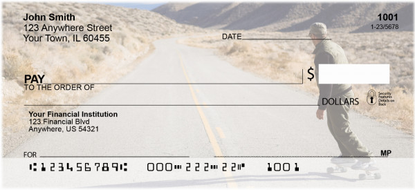 Highway On Skateboard Personal Checks