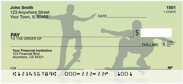 Skateboards Going Green Personal Checks