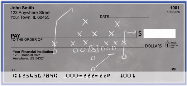 Blue & Silver Football Team Personal Checks