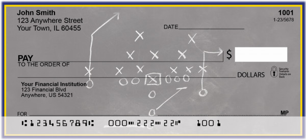 Blue & Yellow Football Team Personal Checks