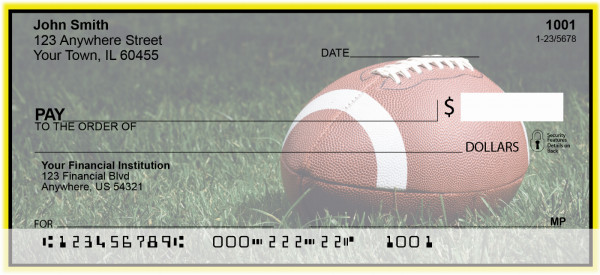Yellow & Black Football Team Personal Checks