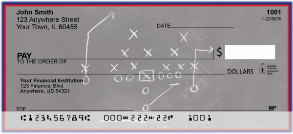 Blue & Red Football Team Personal Checks