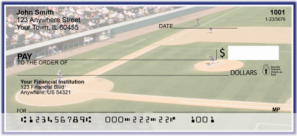 Navy Blue & White Baseball Team Personal Checks