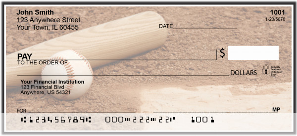 Black & White Baseball Team Personal Checks