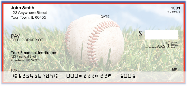 Blue & Red Baseball Team Personal Checks