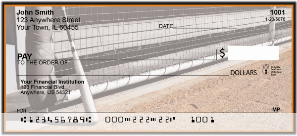 Orange & Black Baseball Team Personal Checks