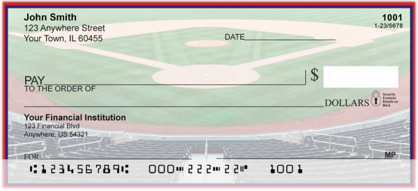 Red & Navy Baseball Team Personal Checks