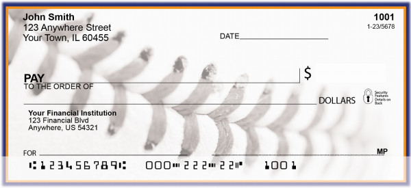 Orange & Blue Baseball Team Personal Checks