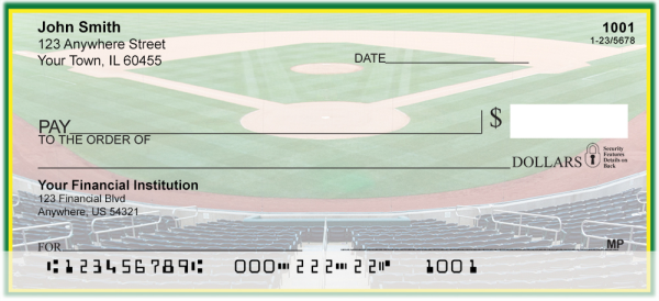 Green & Yellow Baseball Team Personal Checks