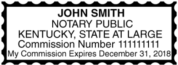 Kentucky Public Notary Rectangle Stamp