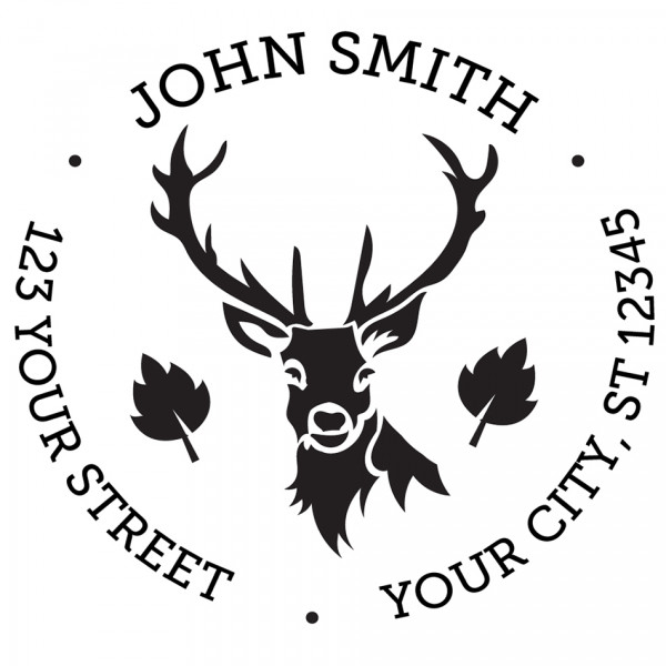 Round Designer Deer Stamp