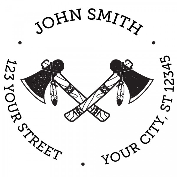 Round Designer Tomahawks Stamp
