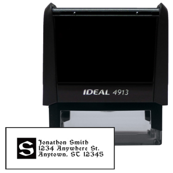 Rectangle Block Monogram Designer Stamp