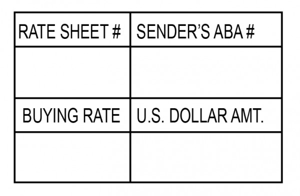 Rate Sheet Stamp