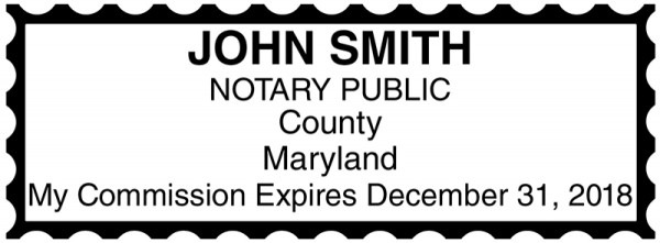 Maryland Public Notary Rectangle Stamp