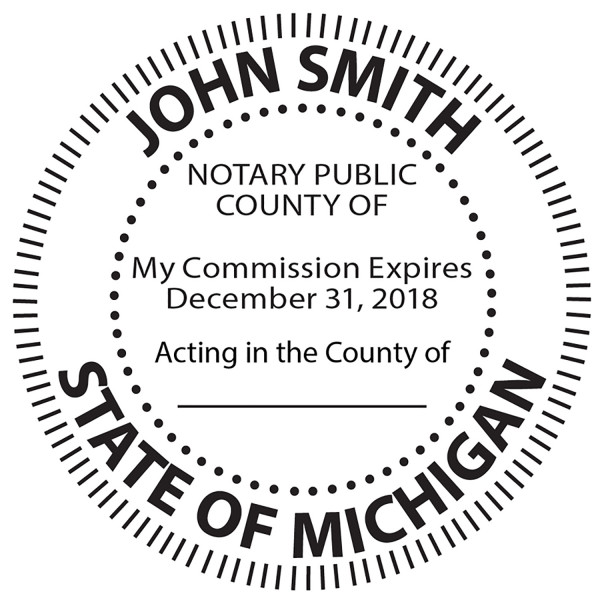 Michigan Notary Public Round Stamp