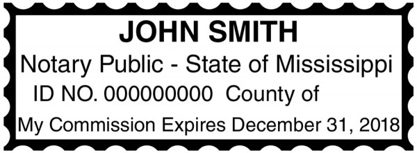 Mississippi Public Notary Rectangle Stamp