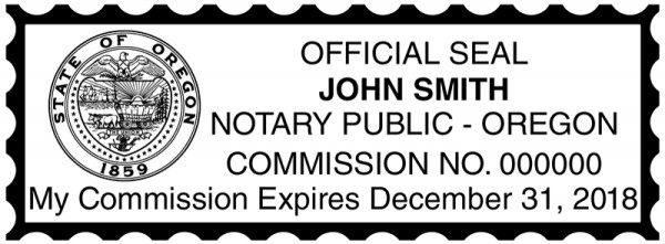 Oregon Public Notary Rectangle Stamp
