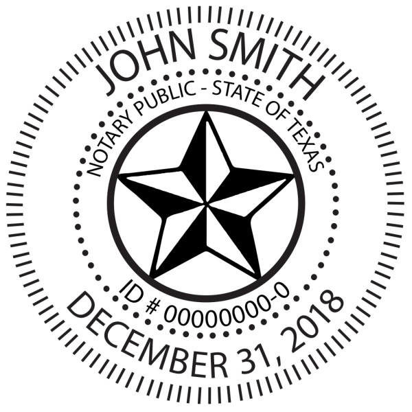 Texas Notary Public Round Stamp