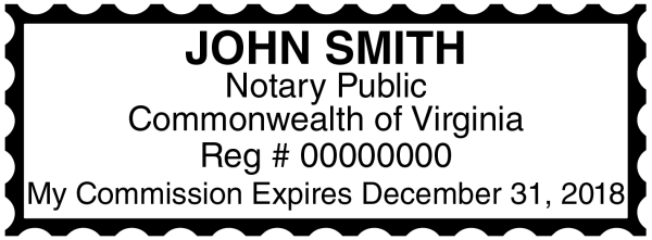 Virginia Public Notary Rectangle Stamp