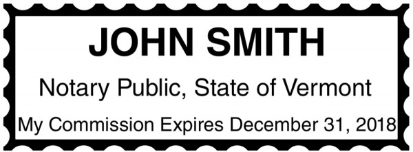 Vermont Public Notary Rectangle Stamp