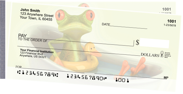 Funky Frogs Side Tear Personal Checks