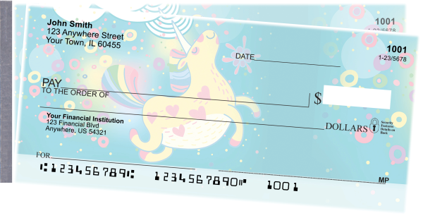 Cartoon Unicorns Side Tear Checks